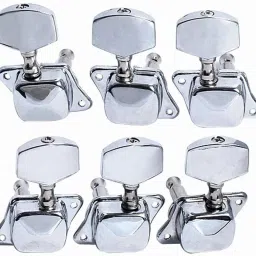 Guitar Semi-closed Tuners 3R3L String Tuning Pegs Keys Machine Heads Set for Epiphone Les Paul Style Electric Guitar or Acoustic Guitar Replacement, Chrome (Pack of 6) Manual Analog Tuner-image-11
