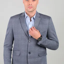 Men Checkered Single Breasted Casual Blazer-image-70