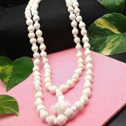 CruzStone Safed Chandan mala White Sandalwood 108 Beads for Wearing Wood Chain-image-30