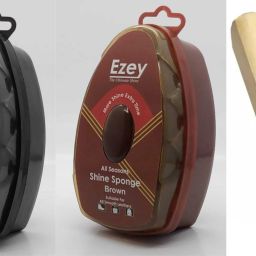 Ezey Shine Sponge (Black & Brown) Set Of 2 Pcs+Shoe Brush Patent Leather, Leather, Synthetic Leather Shoe Cleaner-image-55