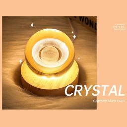 6CM 3D Saturn Crystal Ball Night Lamp,Crystal Ball Night Light,USB Cable_L289 Table Lamp-39