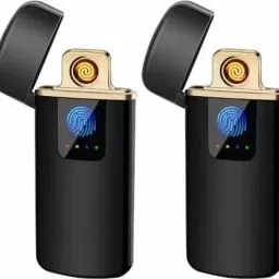 Pocket Lighter _Black (Combo) USB Finger Touch Cigarette Pocket Lighter with USB Charging Pocket Lighter-image-35