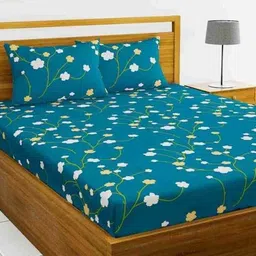 amrange 210 TC Cotton King 3D Printed Flat Bedsheet-picture-2