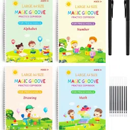 Magic book Practice For Kids Reusable Number, Alphabet, Drawing, Math 4 pcs-13