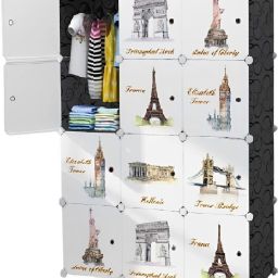 ® 12 Door Plastic Sheet Wardrobe Storage Rack Closest Organizer PP Collapsible Wardrobe-image-95