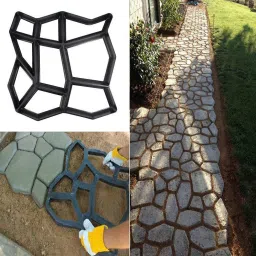 Garden Stone Walk Maker Mould DIY Pavement Concrete Mold Paving Brick Patio Mold Garden Tool Kit-image-3