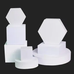 Royalkart Set of 8 Background Props Geometric Cubes Photography Props (White) Reflector-18