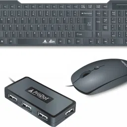 PRODOT Set of 3 High-Performance Floated Key Keyboard And Mouse Combo With USB Hub Combo Set-17