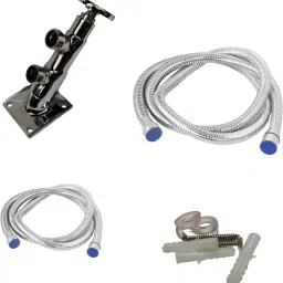 Inclined Brass foot Rect. Bottom operated tap, handsfree function & Two Hoses Foot Pedal Flush-image-8
