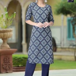 moda rapido Pack of 2 Women Printed Crepe A-line Kurta-picture-30