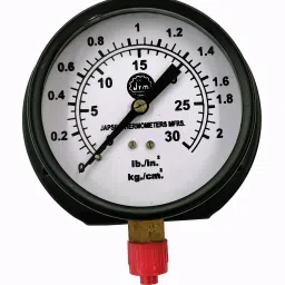 Dial Pressure Gauge 0-30 PSI, MS Body Dia 4", Bottom Connection Brass 3/8" BSP Ring Gauge-image-45