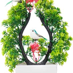 Artificial Plants With Bird For Room Decoration, Home, Bedroom, House & Office Bonsai Wild Artificial Plant with Pot-16