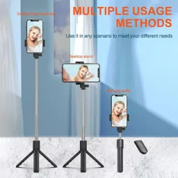 KAELAN KL1 Bluetooth Selfie Stick with Remote, 3-in-1 Multifunctional Selfie Stick, Tripod, Monopod Stand & Mobile Stand Compatible with All Mobile Phones Bluetooth Selfie Stick image 2