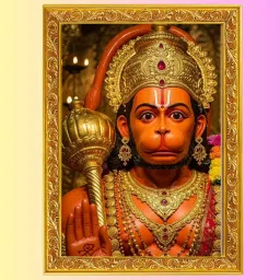 Shri Hanuman Ji Divine Glow Photo Frame | Bajrangbali Wall Art for Mandir Room Religious Frame-15