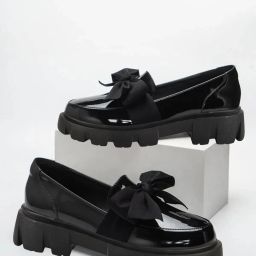 Smart Casual Bow Detailed Black Loafers For Women & Girls Loafers For Women-image-22