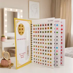 swastik All in One Mini Round Forehead Sticker Kumkum Spiral Velvet Bindi Booklet Forehead Multicolor Bindis-picture-3