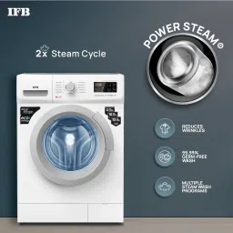 ifb 7 kg with Steam Wash, Aqua Energie, Anti-Allergen Fully Automatic Front Load with In-built Heater White image 2