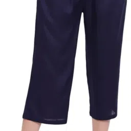 Women's Rayon Capri Culottes Short Trousers (Free Size & Plus Size) Women Dark Blue Capri-image-2