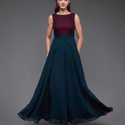 miss chase Women Gown Blue Maxi/Full Length Dress-picture-7