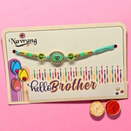 Designer Rakhi for Brother | Traditional Beaded Rakhi Assorted Chawal Roli Pack Set-image-23