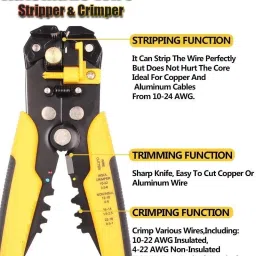 BALRAMA 5 in 1 Multi Wire Stripper Tool 8" Self-Adjusting Automatic Cable Cutter Crimper Lan Adapter-0