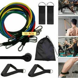 11 in One Resistance Band kit with Door Anchor, Foam Handles & Leg Ankle Strap Resistance Tube-48