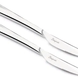 BE Essentials Lucia Stainless Steel 20 cm Dinner Knife 2 Pcs Set, Premium Stainless Steel Cutlery Set-16