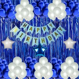 Happy Birthday Balloons Party Decoration Kit items 46Pcs combo set decor for HBD-10