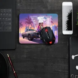 Inkaura Printed Mousepad GTA 6 Design Non-Slip Base & Smooth Surface For Gamers 9x7 Inch Mousepad image 3