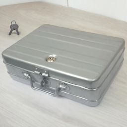 Aluminium Cash Box / Jewellery Storage Bag - 12" Silver - Medium Size Cash Box-image-40