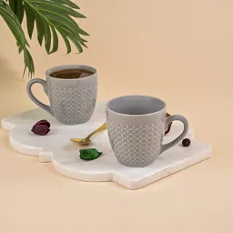 Pack of 2 Ceramic Minimal Pattern Tea Cups Set of 2 - 200ml Coffee Cups & Mugs for Home & Kitchen-image-78