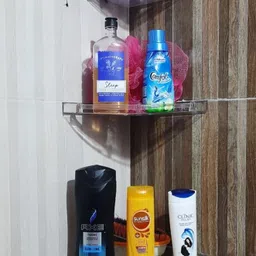 rbs Bathroom Corner Shelf - Unbreakable, Wall Shelf Storage Corner Shelves Crystal Wall Shelf-picture-4