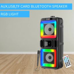 SACRO Pushpa(PORTABLE BLUETOOTH PARTY SPEAKER) 3D Sound With Karaoke Mic/RGB LightD321 40 W Bluetooth Party Speaker-picture-5