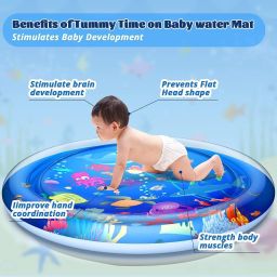 Baby Slapped Pad Round Water Play Mat Inflatable Tummy Time Newborns & Infants Round shape water play mat Round shape water play mat-image-80