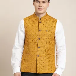 Men Self Design Nehru Jacket-picture-16