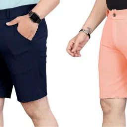 Pack of 2 Solid Men Blue, Pink Running Shorts-image-23