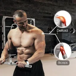 elebunny Tricep Pull-Down Rope, Snap lock and Rotating Straight Bar Combo Lat Pulldown image 4