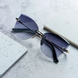 Gradient, UV Protection, Mirrored, Toughened Glass Lens Cat-eye, Round, Butterfly Sunglasses (Free Size)-6
