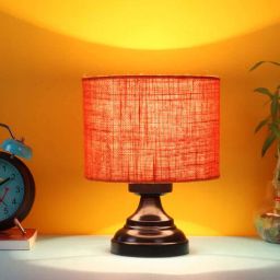 new era Basic Iron Night Lamp with Jute Shade (Black & Orange)-picture-7