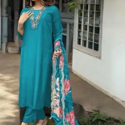 Women Cotton Silk Kurta Pant Dupatta Set-image-47