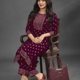 Women Viscose Rayon Kurti Palazzo Set-image-19