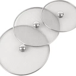 3 Pieces Stainless Steel Vessel Net Cover/Strainer, (7,8,9 Inch) (Silver) 9 inch Lid-17