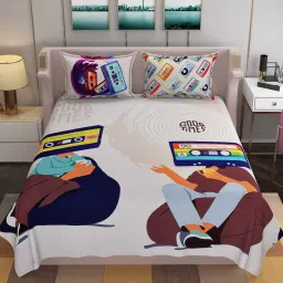 250 TC Polycotton Double 3D Printed Flat Bedsheet-picture-18