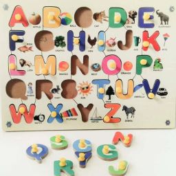 Wooden Multicolor Alphabet Capital Letter with Picture for Learning & Educational Gift for Kids-21