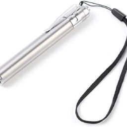 Switch Control and Pen Shape Moon Light Pocket Laser Torch in silver body. Torch-17