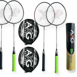 Scratch Resistant A-2000 Badminton Racquets set of 4 with 10 Plastic Shuttles Badminton Kit-image-1