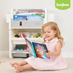 Kids' Storage Rack | Toy Organizer & Bookshelf | Compact & Safe Design Plastic Open Book Shelf-image-1