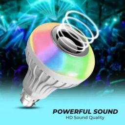 Bxeno Colourful LED Light Lamp Built-in Audio Speaker Music Player With Remote Control Smart Bulb image 3