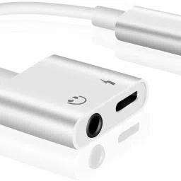 IMMUTABLE White 2in1 Charging and Audio Cable Compatible for iPhone J78 Phone Converter-28