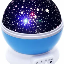 Star Master Dream Colour Rotating Plastic Lamp | Flashing Turret Star Moonlight Star Projector Rotating Disco Night Light Table Lamp-9